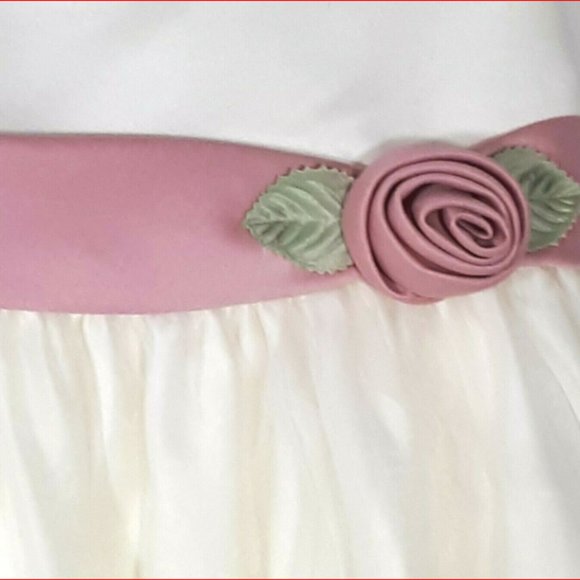 Baby Girl Princess Cinderella Dress Sz 18M White and Pink Tulle - Picture 2 of 4